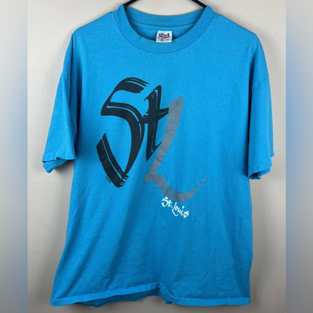 90s Vintage St. Louis Tshirt XL Old Anvil Single Stitch Made USA